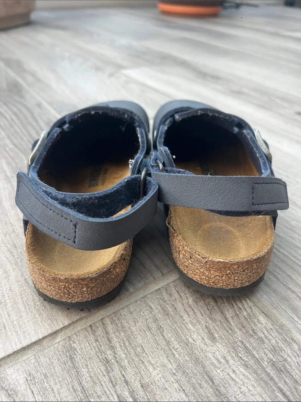 Birkenstock Kids Navy Closed-Toe Buckle Moccasins
